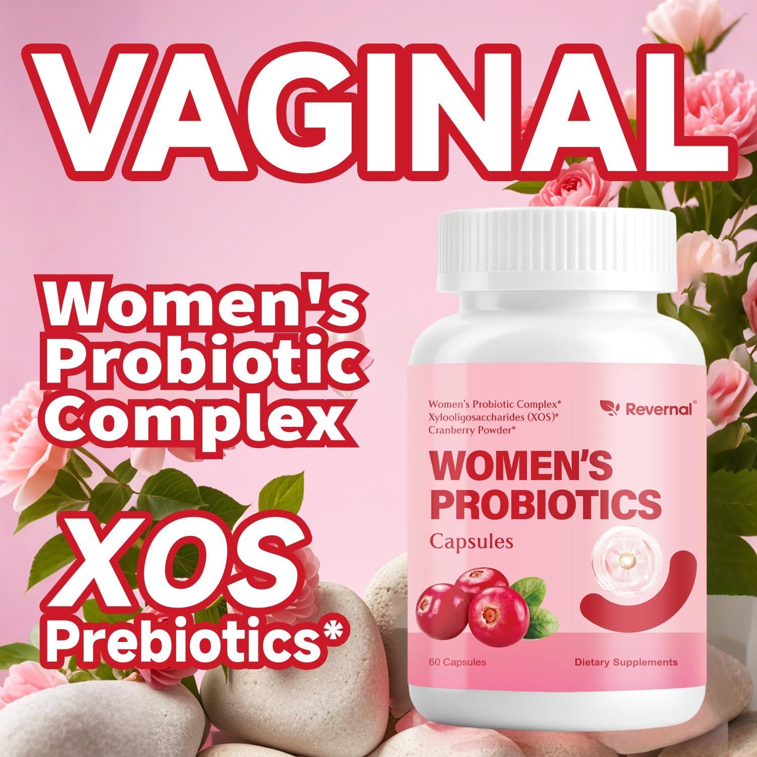 Women’s Probiotic Capsules with Cranberry for Daily Feminine Balance Supports Odor & Freshness 60 Count
